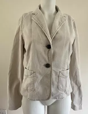 Buy Ladies  Corduroy Jacket Ivory Beige SIZE 10 Medium • 11£