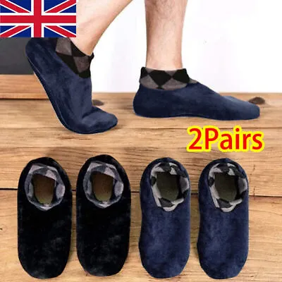 Buy Mens Winter Warm Home Soft Fleece Thick Bed Sock Non Slip Slipper Floor Socks UK • 4.99£