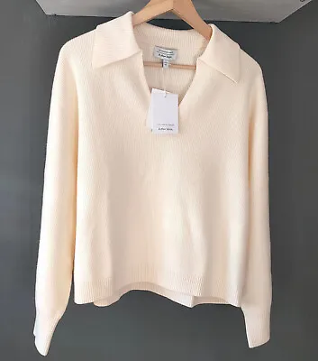 Buy Other Stories Sweater Jumper Knit Polo Collar Relaxed Ribbed S Cream Oversized • 44.10£