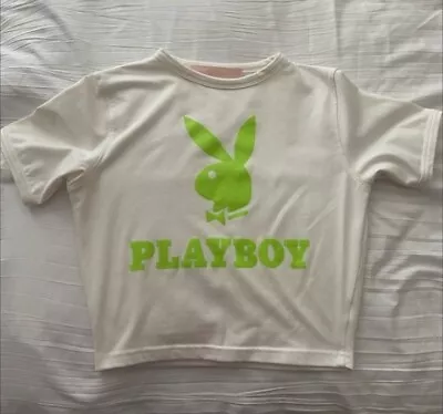 Buy Playboy Green Logo Bunny T-shirt Size 6 • 5.99£