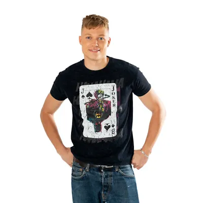 Buy The Joker Unisex Adult Playing Card Acid Wash T-Shirt BN5696 • 26.09£