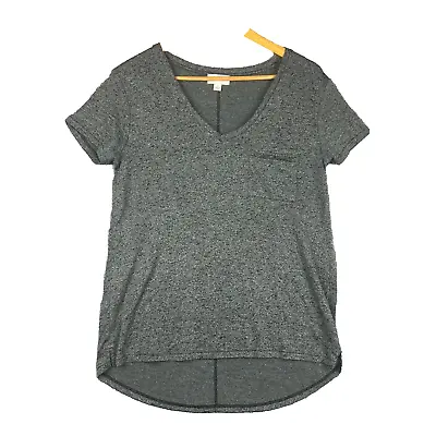 Buy Witchery Top Womens Small Deep V-Neck Grey Short Sleeve T-shirt Casual Pocket • 11.98£