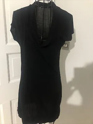 Buy Sexy Roll Neck Black Mini Dress/ Long Top By NEW LOOK, Size 8 • 4.50£