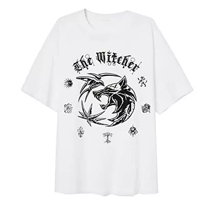 Buy Witcher - Symbol Unisex White Premium Oversized T-Shirt Small - Smal - K777z • 14.48£