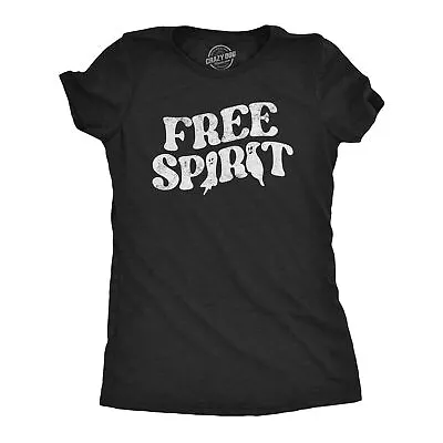 Buy Womens Free Spirit T Shirt Funny Halloween Party Ghost Graphic Novelty Tee For • 12.38£