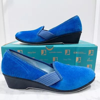 Buy NEW Vintage 70s Regalia Royal Blue Slipper Shoes Size 06XM • 15.43£