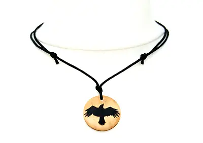 Buy Raven Necklace Mens Cord Choker Crow Pendant Choker Eagle Bird Gothic Jewellery • 14.99£