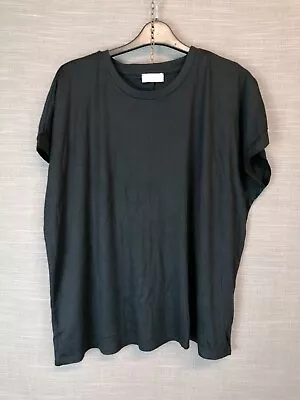 Buy Papaya Black Ribbed Jersey Short Sleeve T-Shirt Size L • 5.90£