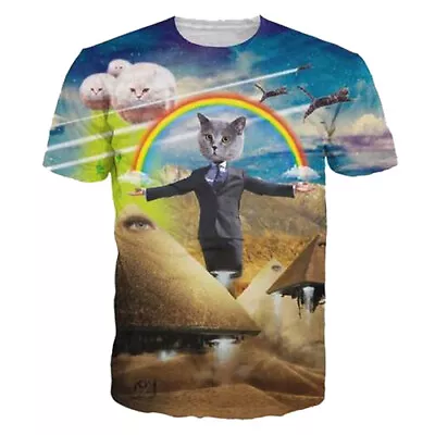 Buy 3D Printed Cute Dress Professionally Cat Women Men T-Shirt Short Sleeve Tee Tops • 10.66£
