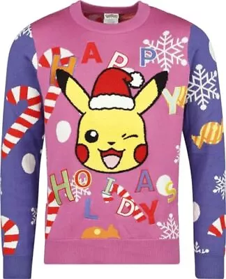 Buy Pokemon Sweatshirt Christmas Jumper Pikachu Patche NEW • 50.46£