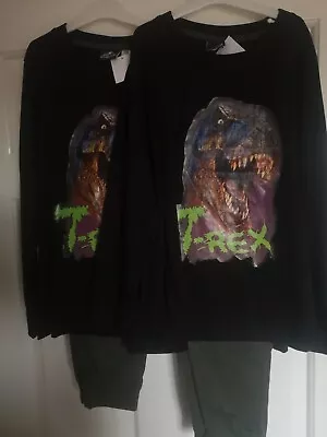 Buy 2 Pairs Kids Dinosaur Pyjamas Age 6-8 Jurassic Park Cotton PJ Set NWOT  • 14.99£
