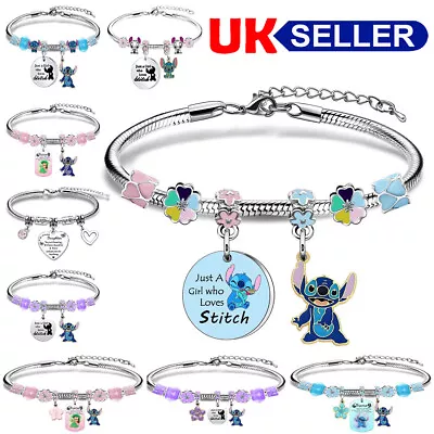 Buy Girls Lilo & Stitch Charm Bracelet Womens Cute Stitch Bracelets Jewellery Gift • 7.19£