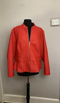 Buy Baccini Jacket Women's Red Faux Leather Full Zip Moto 3x NWT • 38.57£