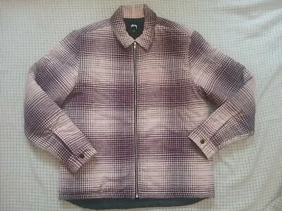 Buy STUSSY Plaid Zip Up Jacket/coat Pink,purple&blue Size S  • 44.95£
