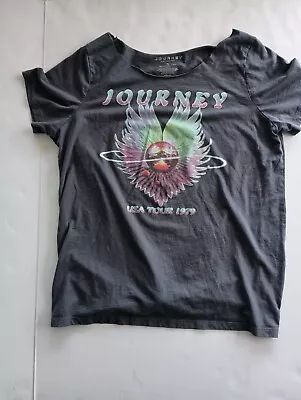 Buy Journey Band USA Tour 1979 Gray Short Sleeve T-Shirt Size XL 2021 Distressed • 13.23£
