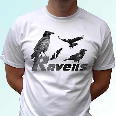 Buy Ravens White T Shirt Animal Bird Raven Tee Crow Gift Top Mens Womens Kids Baby • 9.99£