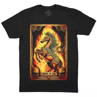 Buy Stallion In Flames Mens T-Shirt Animals Horse Fire Wild Rodeo Cowboy E299 • 13.99£