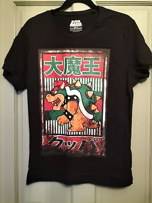 Buy Super Mario Brothers 2016 Bowser Black T Shirt Size M • 6£