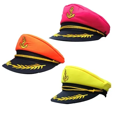 Buy Sailor Hat Anchor Captain Stag Event Hen Night Neon UV Bright Costume Accessory  • 6.99£