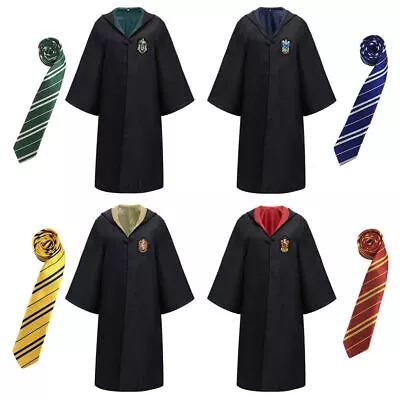 Buy Hogwarts Adult Harry Potter Child Robe Cloak Tie Scarf Har Glasses Wand Costumes • 5.99£