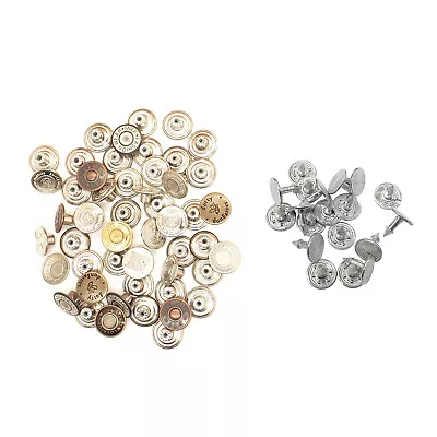 Buy Hammer On Replacement 17mm  Jeans Button Brass With Pin DIY Craft Denim Jacket • 3.79£