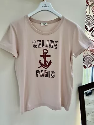 Buy Celine Pale Pink Cotton T Shirt Xs New With Tag  • 280£