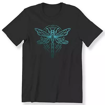 Buy Dragonfly Neon Blue Men's Ladies T-shirt Abstract Dragonfly Tee 100% Cotton • 14.99£