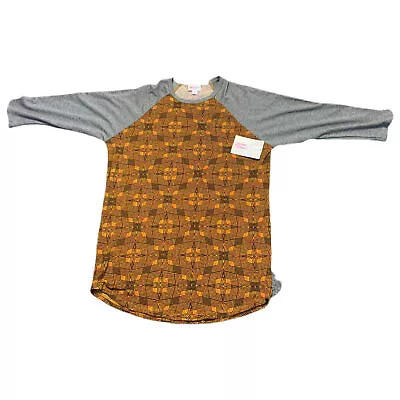 Buy LuLaRoe Womens Brown Randy Geometric Snug Fit Mid Length Sleeve T Shirt Size M • 14.48£