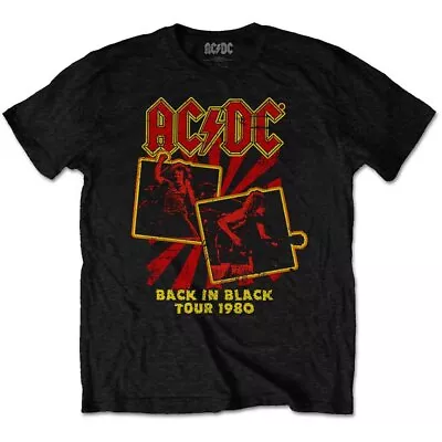 Buy Ac/Dc Back In Black Tour 1980 Official Tee T-Shirt Mens Unisex • 15.99£