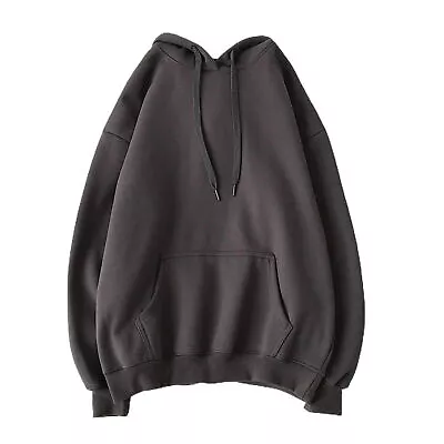 Buy Pullover Top Hooded Warm Solid Color Pullover Hoodie Men Women • 16.81£