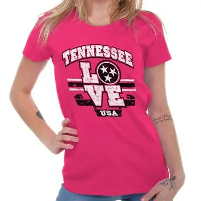 Buy Tennessee Love State Flag TN USA Country Graphic T Shirts For Women T-Shirts • 20.83£