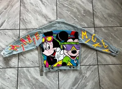 Buy Mickey Minnie Mouse Custom Denim Jean Jacket Small Structure Rare • 37.89£