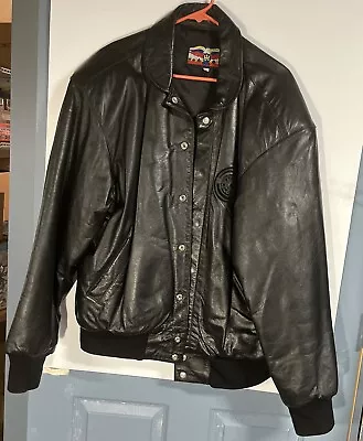 Buy Detroit Red Wings All Black Leather Jacket JH Design Men’s Size Large • 131.67£