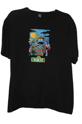 Buy Cookie Monster T Shirt XL MENS Halloween Black Sesame Street ELM ST Horror   • 31.50£