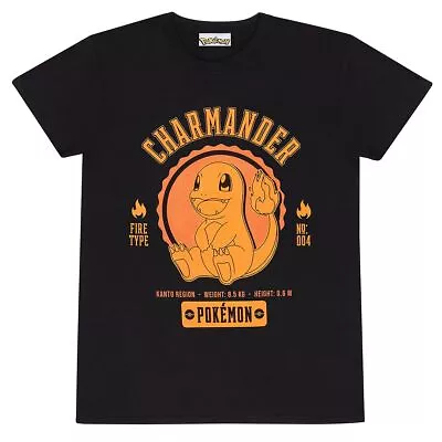 Buy Pokemon - Collegiate Charmander Unisex Black T-Shirt Ex Ex Large - X - K777z • 15.27£
