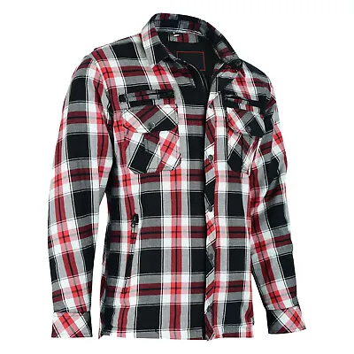 Buy Mens Motorbike Motorcycle Check Shirt Jacket Armoured Protection With CE Biker • 36.59£