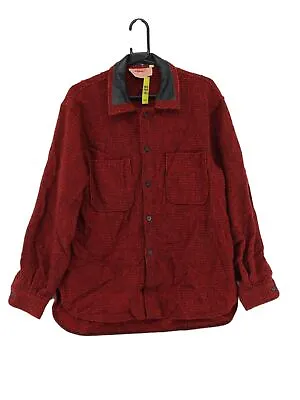Buy Vintage Women's Jacket L Red Checkered 100% Wool Overcoat • 11.70£
