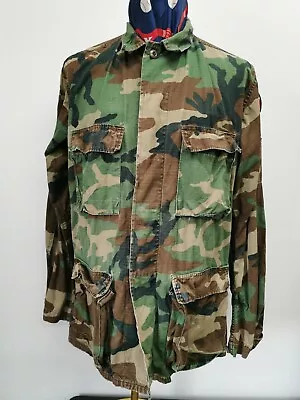 Buy Vintage Camoflage Ripstop Jacket Size Medium Long Great Patches • 45£
