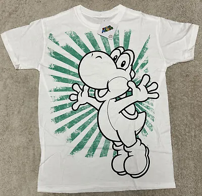 Buy Official Super Mario Yoshi Short Sleeved  T-shirt White/green Xtra-Large XL NEW • 11.99£