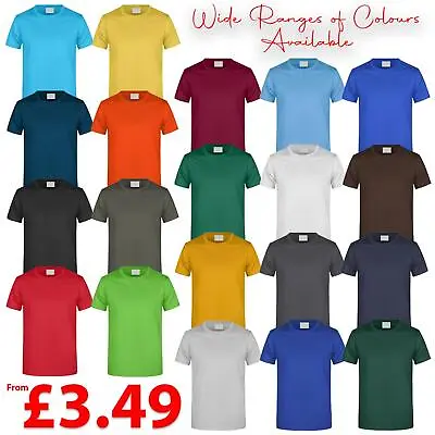 Buy Men’s T Shirts Plain 100% Cotton Short Sleeve Crew Neck T-shirt Regular Fit Tee • 3.49£