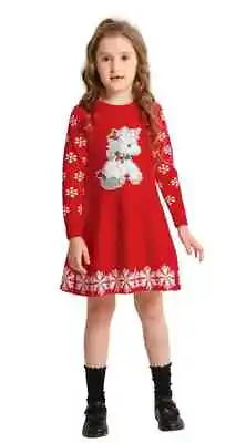 Buy SMILING PINKER Girls Christmas Knit Sweater Dresses Unicorn Snowflake Xmas Gifts • 12.99£