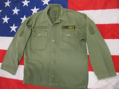 Buy 1950's US ARMY ISSUE OG 107 M51 M 1951 UTILITY Combat SHIRT Early VIETNAM WAR • 47.49£