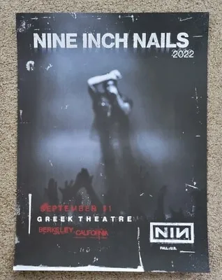 Buy Nine Inch Nails Poster Berkeley CA 9/11/2022 Greek Theatre NIN Tour Merch • 132.30£
