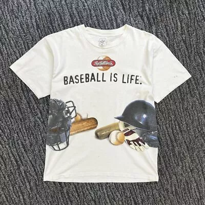 Buy Vintage T Shirt L  All Over Print Baseball Single Stitch T Shirt In Cream • 15£