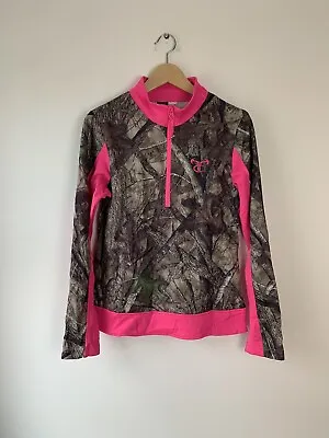 Buy TRUETIMBER Pink Camouflage Outdoor 1/4 Zip Shell Jacket Size Women's Large L • 12£