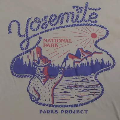 Buy Yosemite Parks Project Women T-Shirt M Beige Regular Crew Neck Solid Cotton • 10.07£