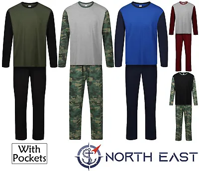 Buy Mens Pyjamas Long Sleeve Top Trousers Pj Set Night Lounge Wear With Pockets Bnwt • 12.99£