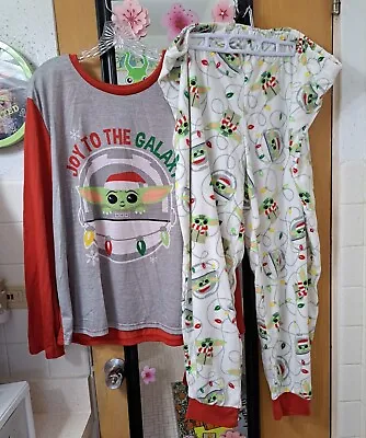 Buy Womens Mandalorian Baby Yoda Grogu Christmas Holiday Pajamas Sleepwear Set 2X  • 23.16£
