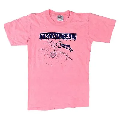 Buy Vintage Single Stitch T-Shirt Graphic Print Trinidad Pink Womens Medium • 19.99£