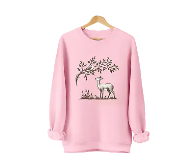 Buy Deer And Bird , Peaceful Adorable Animal, Nature Lover Gift, Trend / Sweatshirt • 32.43£